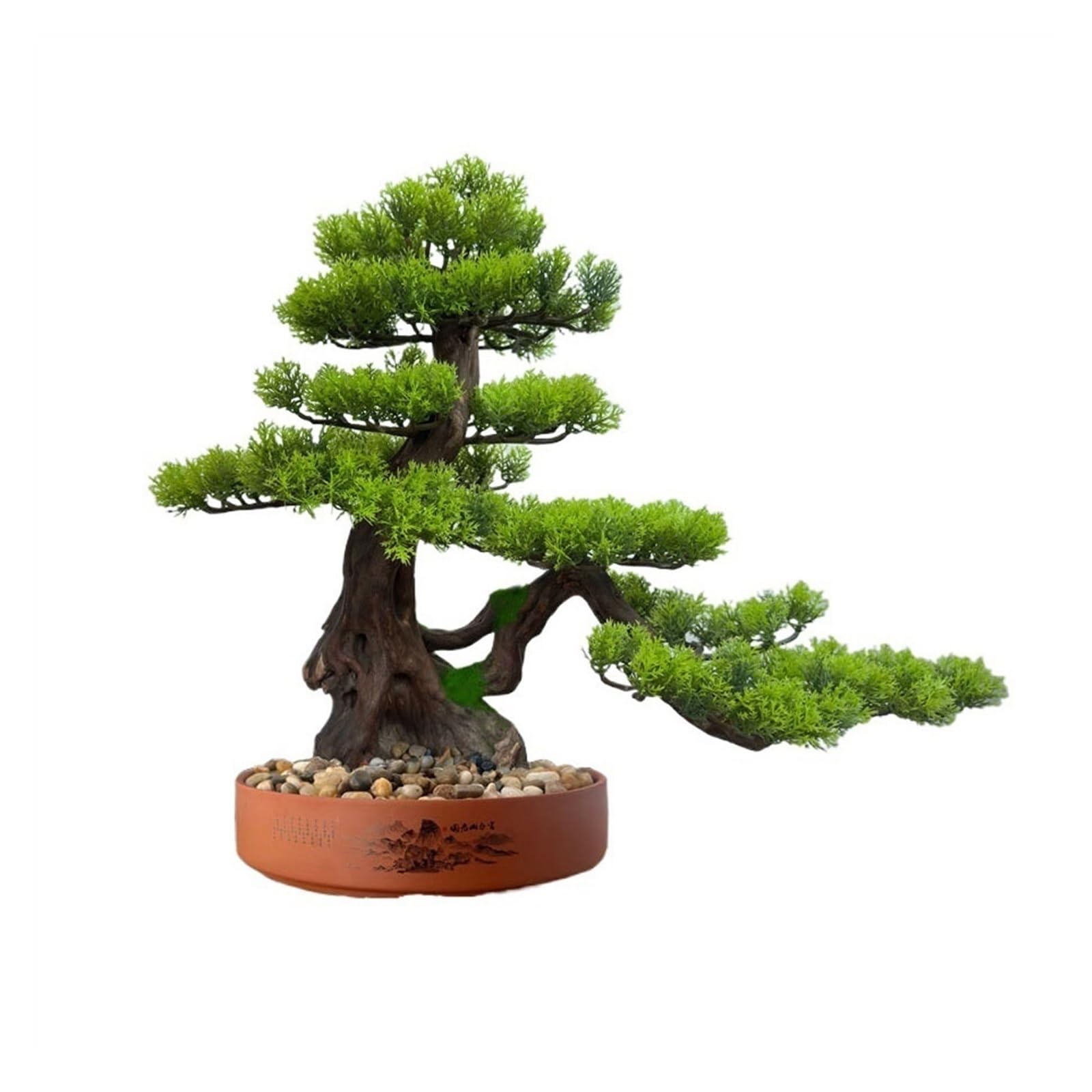 IUokLU Artificial Bonsai Tree Greenery Fake Tree Entryway Decorations Chinese Zen Indoor Simulation Tree Bonsai Ornaments Artificial Tree