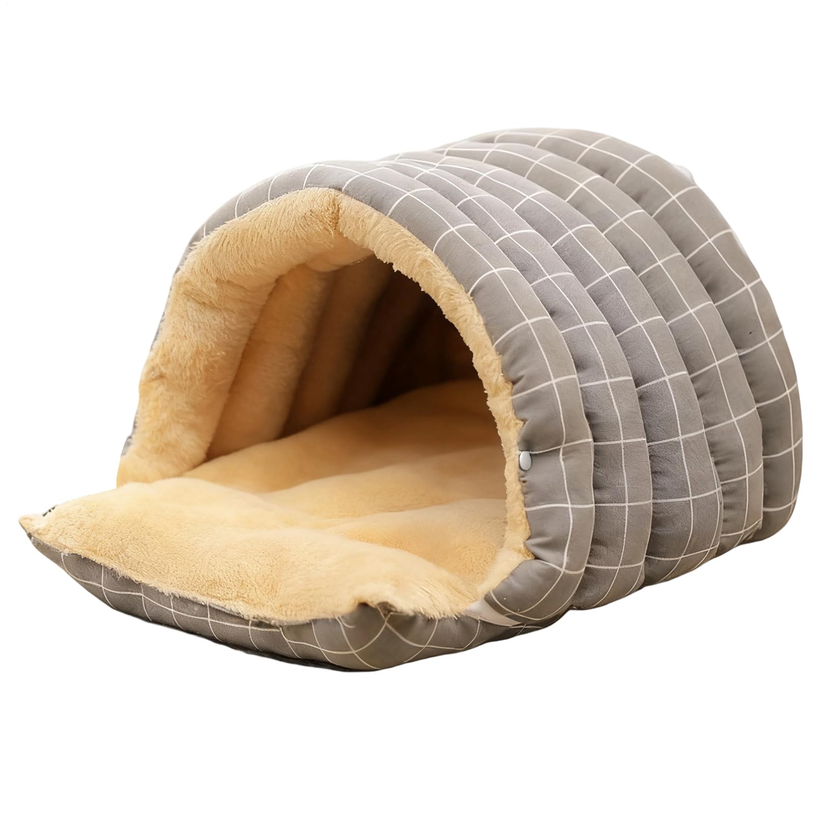 Cama para con Forma de Cueva | Casa Lavable Cálida Y Cómoda - Cueva para Mascotas con Diseño De Cúpula Semicerrada,para Cachorros, Y Mascotas Pequeñas, Rincón De Juego, Invierno, Navidad