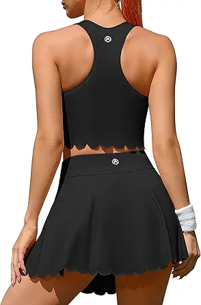 ATTRACO 2 Piece Tennis Dresses for Women Athletic Workout Dress with Shorts and Pockets
