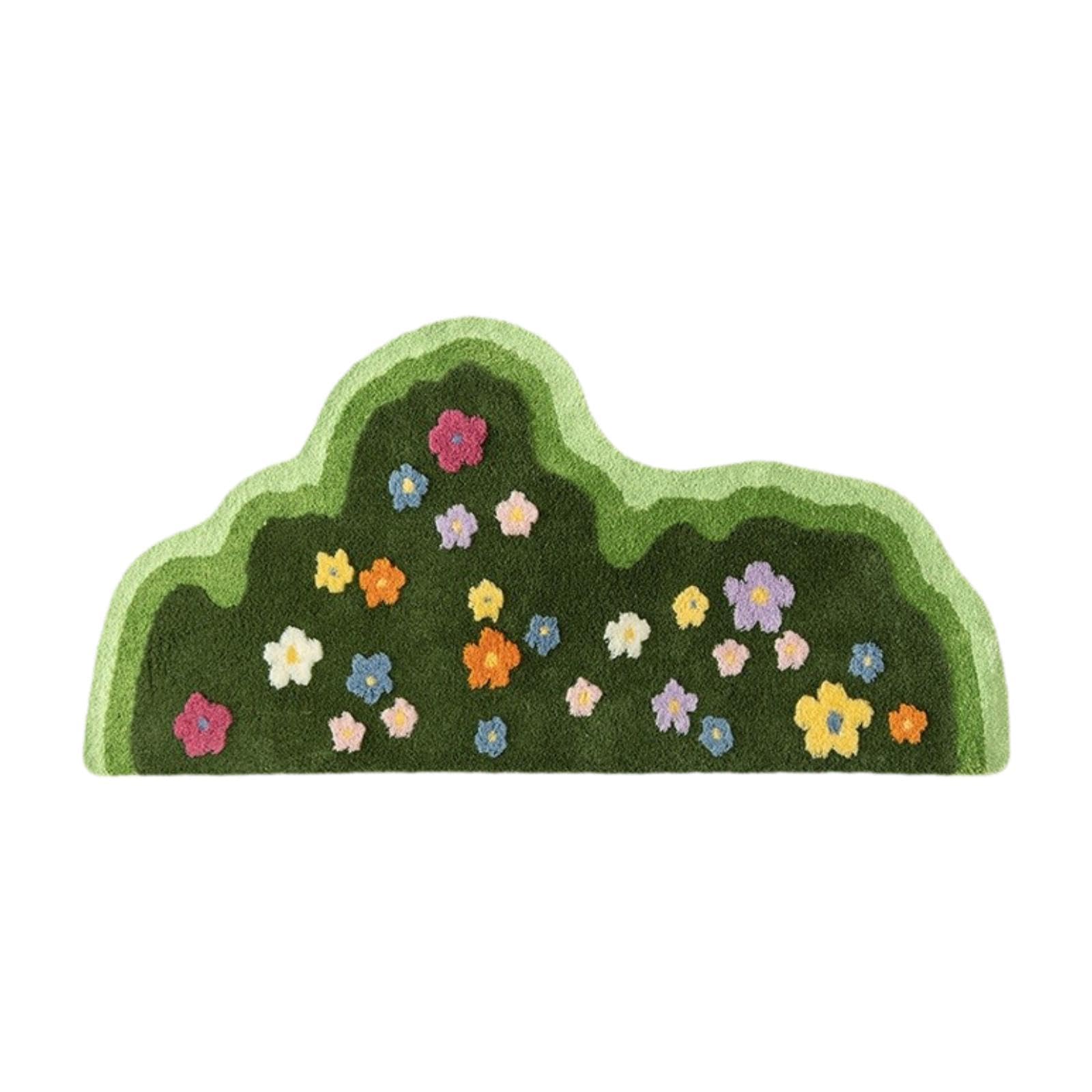 Tappeto irregolare con motivo floreale verde, antiscivolo, assorbente, in microfibra, per bagno, camera da letto, doccia, morbido tappetino decorativo (150 x 75 cm)