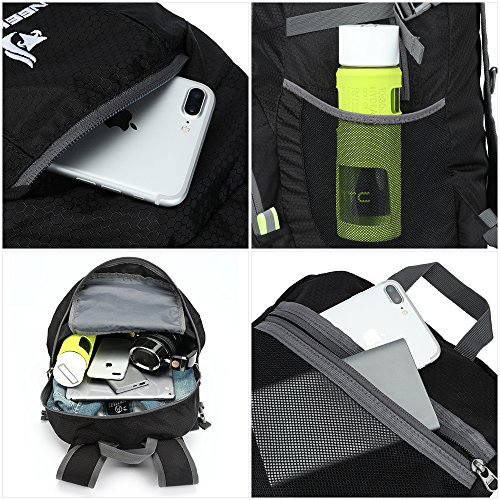 NEEKFOX Lightweight Packable Travel Backpack Hiking Backpack Daypack 35L Foldable Camping Backpack Ultra Lightweight Outdoor Sports Backpack, 01.black, 35L, Portable - Image 7