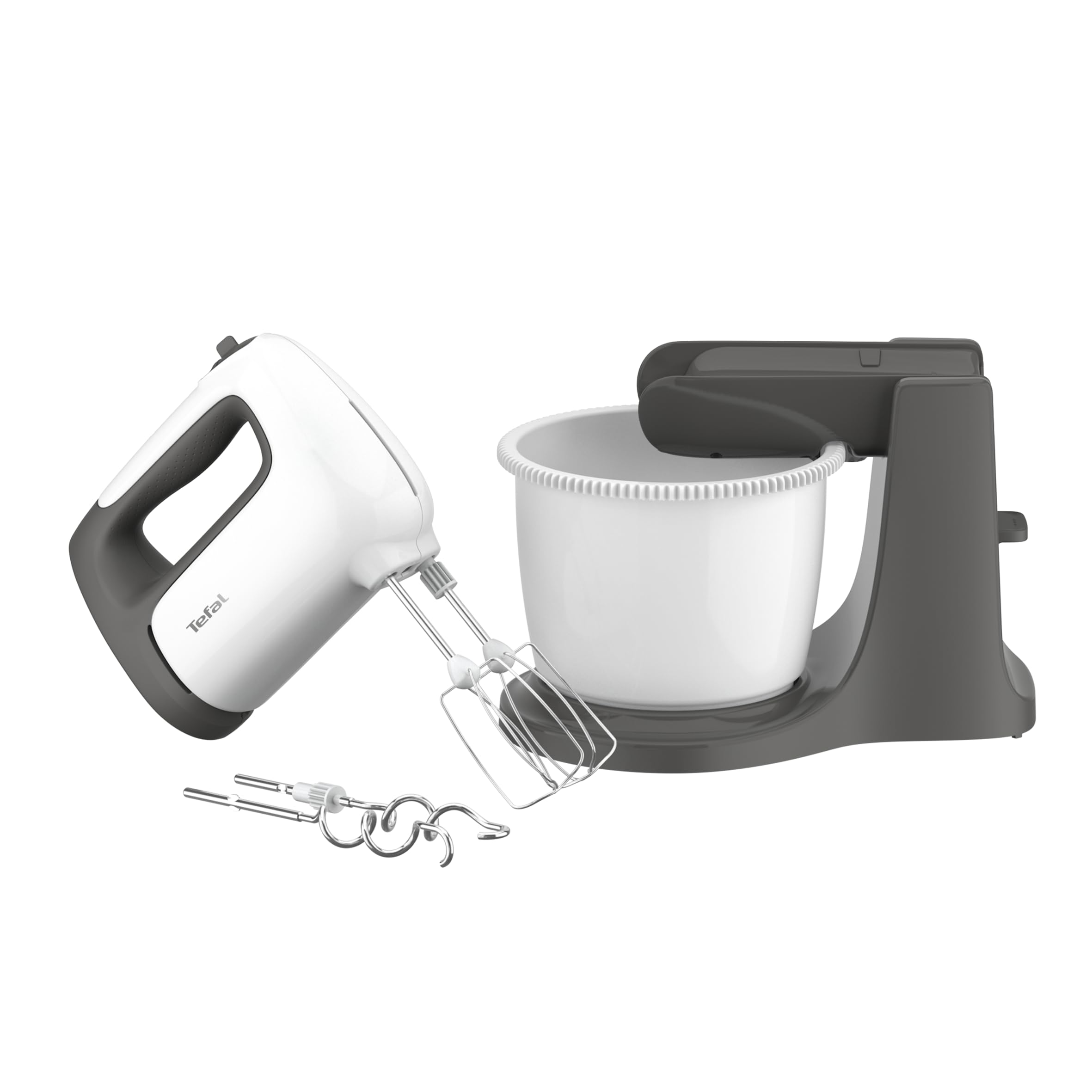 TEFAL HT464138 Prep'Mix, mikser ręczny z obrotową misą 2,5L, 500W, biały