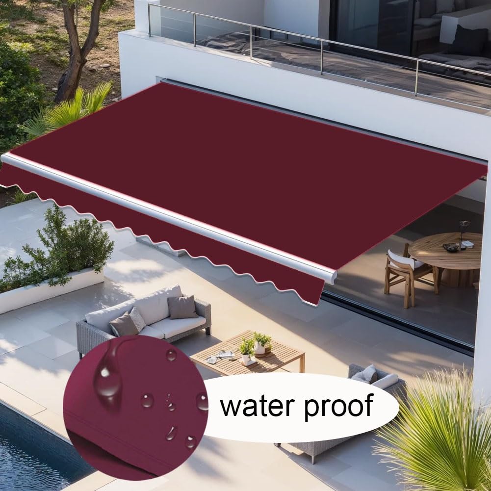 Wysuwana markiza zapasowa tkanina - 3 - 6 m, patio osłona przeciwsłoneczna na taras, balkon - szara tkanina schronienia, 4,5 x 2,5 m