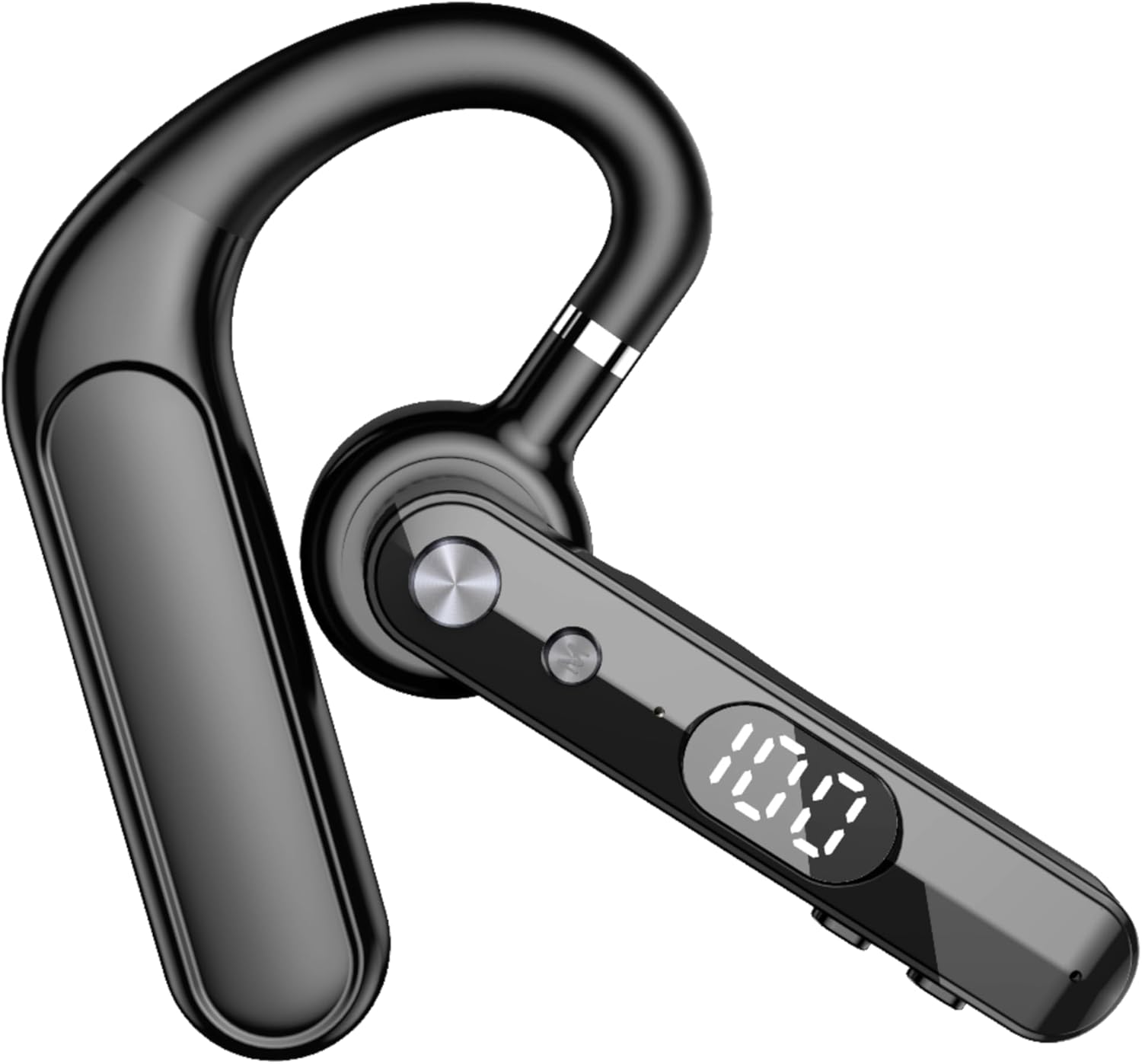 Single Ear Bluetooth Headset Business, Rotating Ear Hook Design, Bluetooth 6.0, Dual Device Connection, 48H Battery, LED Display, One-Button Mute for Office Driving Gym