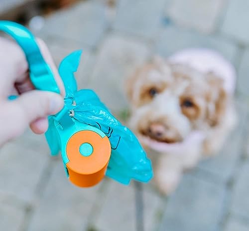 Miniatura 7 de Soporte 3 en 1 para bolsas de excremento de perro con linterna LED integrada para correa y clip de metal para colgar bolsas usadas, dispensador de