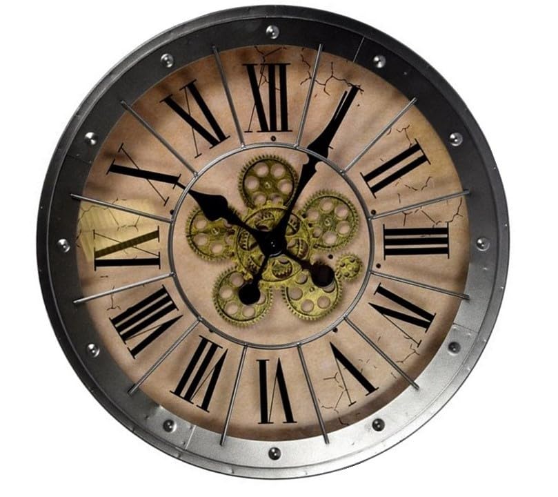 Horloge murale en métal 57 cm design pour décorer le salon