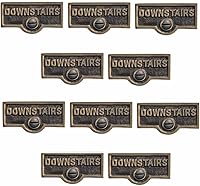 Vista 31 de Placa de interruptor de suministro para renovadores, placa de pared con acabado de latón "Downstairs