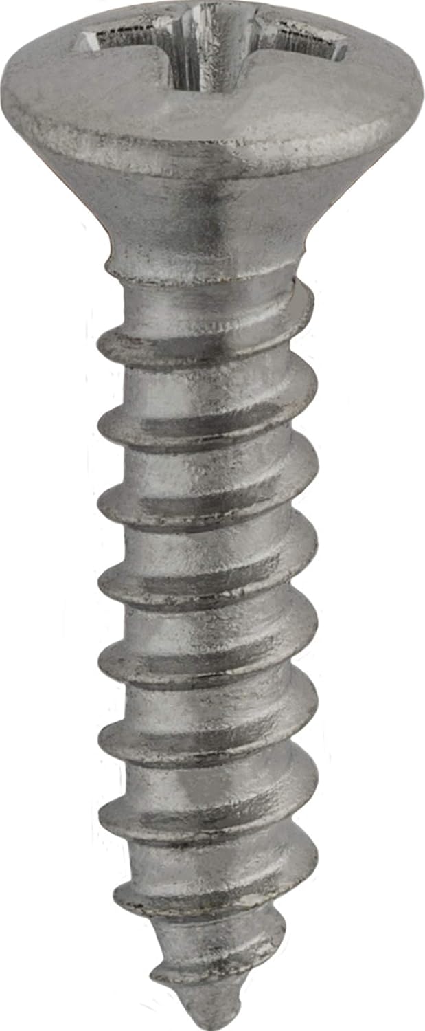 100#4 X 1/2" Phillips Oval Head Tapping Screws Chrome