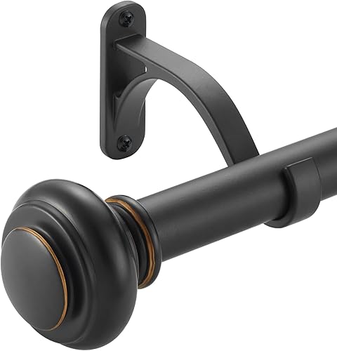 Barras de cortina de 72 a 144 pulgadas para ventana, Vimayta, cortinero de 1 pulgada de diámetro con remates de resina, cortinero ajustable de alta