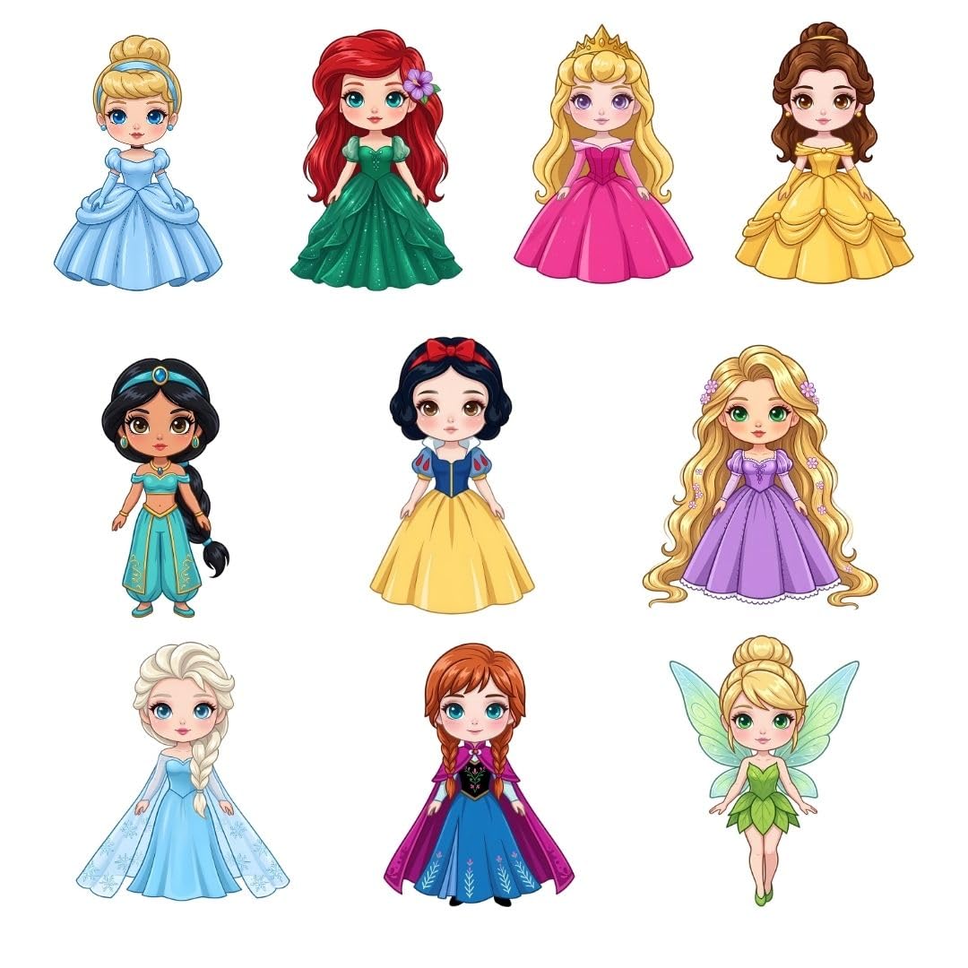 PRETTY UR PARTY Princess Theme Paper Cutouts – 10 pc Pack | Cute Princess Party Supplies, Kids Birthday Decor, DIY Crafts, Cardstock Decor for Birthdays, Classroom & Scrapbooking - Pack of 10-image-29
