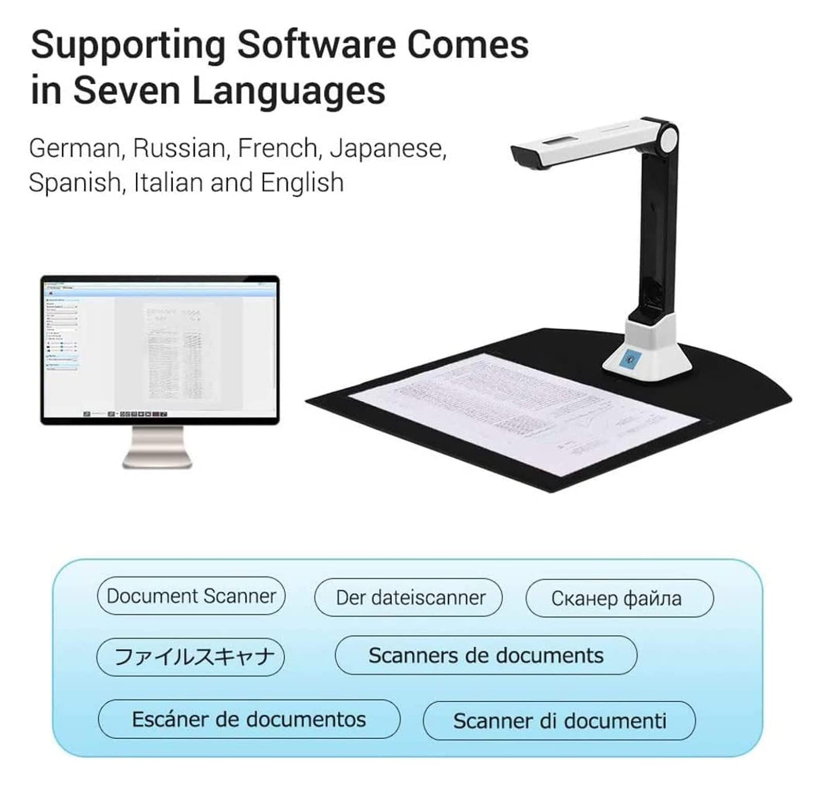 Escáneres de Documentos, Escáner de Documentos con LOC Visualizador la cámara for enseñanza USB 8MP HD A4 Formato escáneres for computadoras portátiles PC