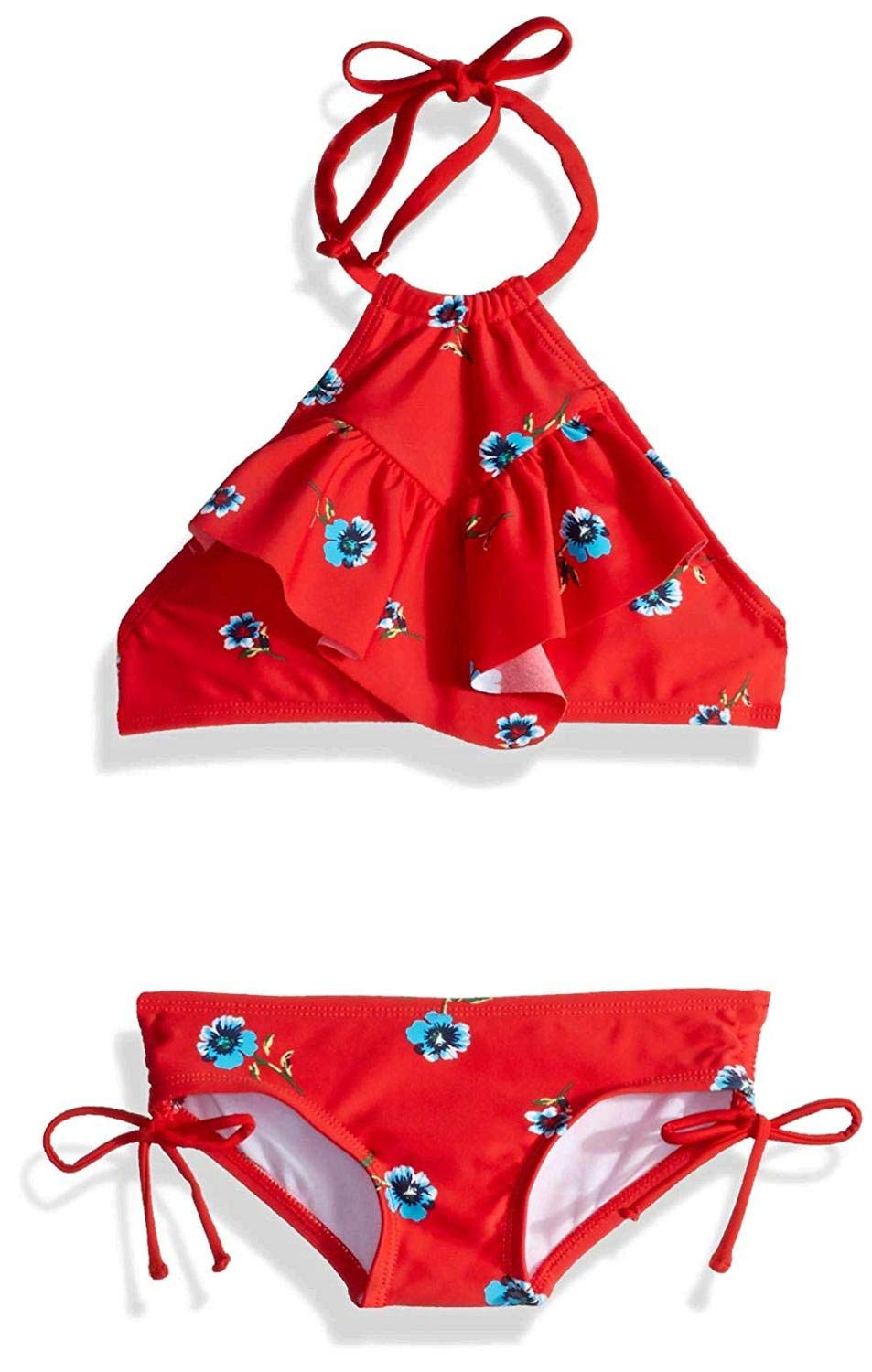Kanu Surf Girls' Morgan Ruffle Halter Bikini 2-Piece Swimsuit, Pink, 2t