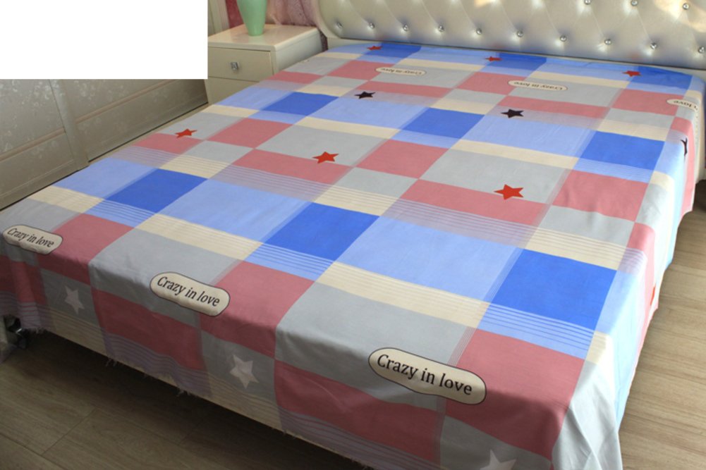 Feuilles individuelles coton sergé lin drap double lit 200x230cm