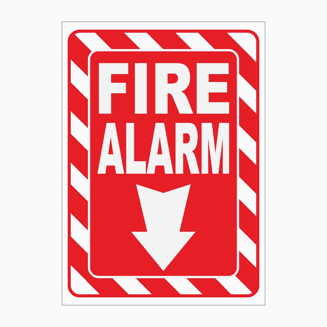 FIRE ALARM with an arrow Sign Metal Tin Sign 8 x 12 inch for Industrial & Commercial Series