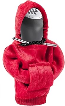 AutoBizarre Car Interior Decoration Gear Shift Knob Mini Hoodie Cover Sweater Cover 4.7 inch for All Cars, Vans & Trucks (Red)