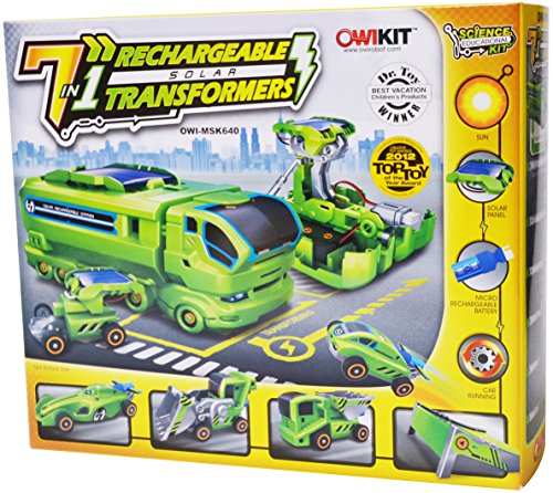 OWI MSK640 7 in 1 Rechargeable Solar Transformers Vehicle ROBOTIC DIY Set