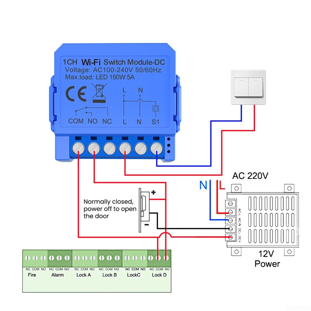 Relé inteligente WiFi de contacto seco, control por voz, temporizador, funciones de programación de cuenta regresiva para Tuya, para control de iluminación, ACS, ventilador de audio (AC110V-240V)