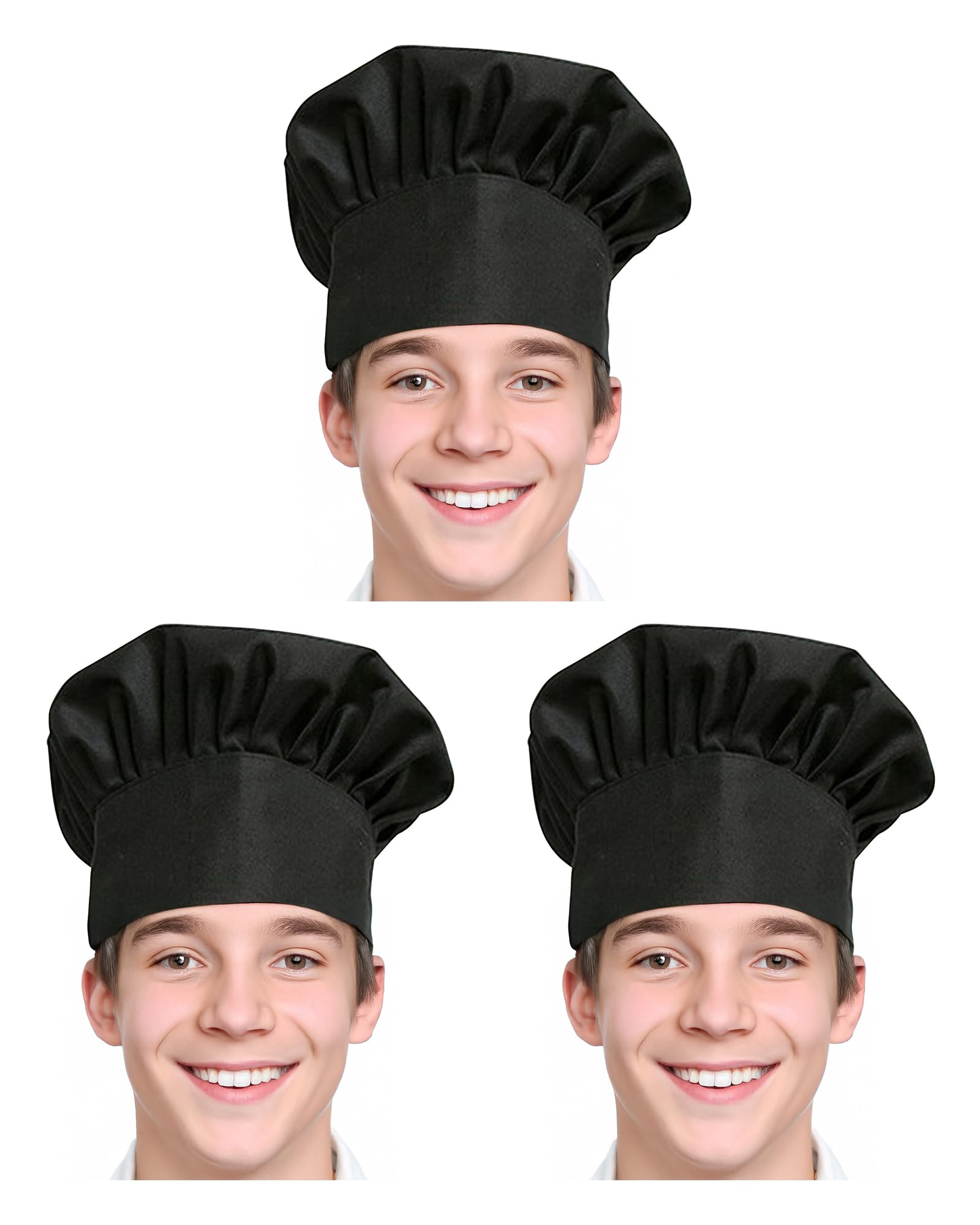 Xeoxarel Kids Chef Hat, Adjustable Elastic Unisex Baker Kitchen Cooking Cap for Children Boys and Girls