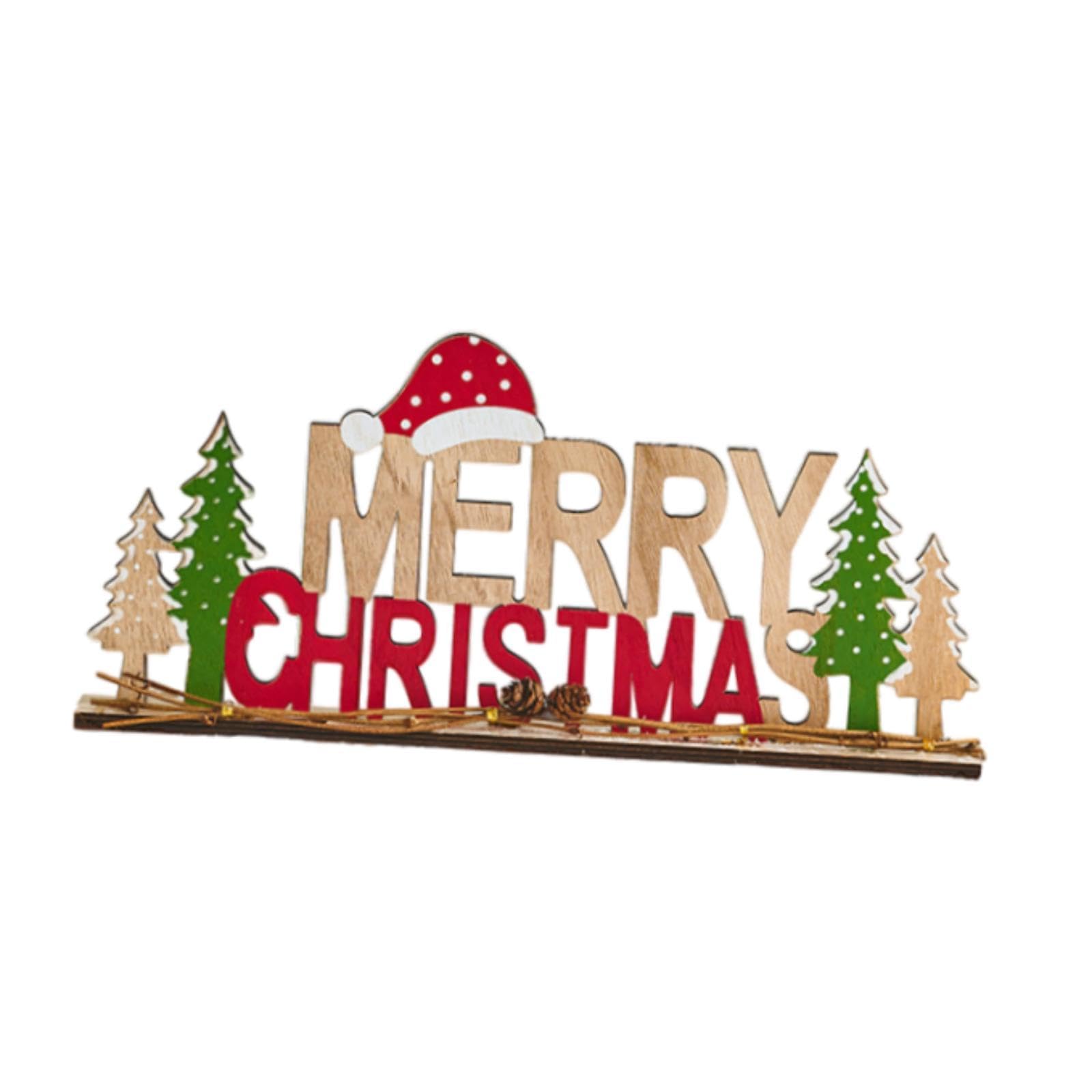 Letrero de Madera con Letras Inglesas para Navidad, Decorativo para Sala de Estar Y Oficina, Style C, Individual