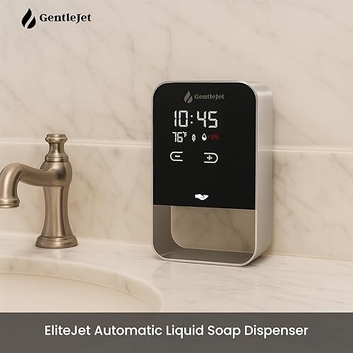 Miniatura 7 de EliteJet Dispensador automático de jabón líquido sin contacto, montaje en pared y encimera con doble potencia (USBbatería), pantalla LED, cuerpo de