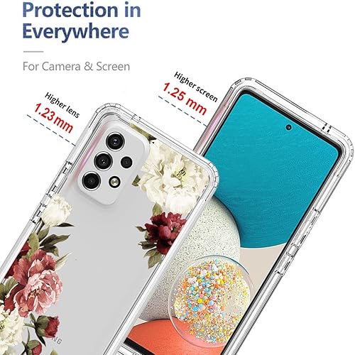 Miniatura 2 de Funda de teléfono para Galaxy A53 5G, Samsung A53 5G SM-A536U con protector de pantalla de vidrio templado, funda protectora de cuerpo completo con