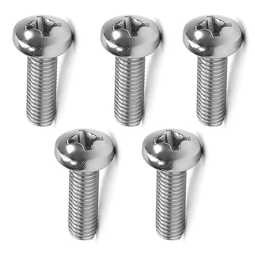 MroMax Tornillos de máquina M8 x 0.984 in Pan Phillips Tornillo de cabeza cruzada 304 pernos de sujeción de acero inoxidable Pernos gris plateado 5