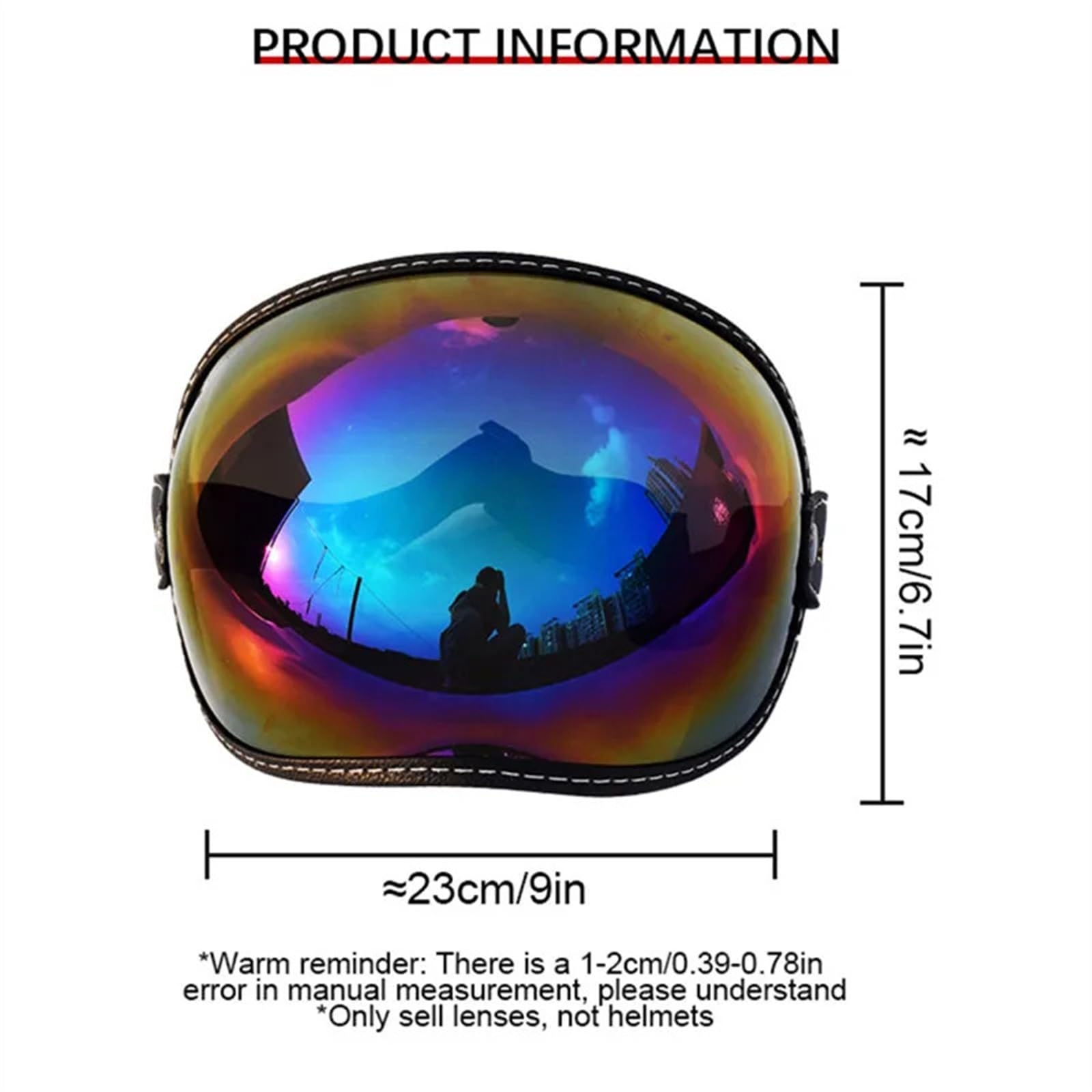 visera casco moto Viseras universales for casco de motocicleta, abierto 3/4, visera burbuja, gafas moto, lentes Motocross a prueba viento Accesorio Ajustable para Casco Integral(Red)