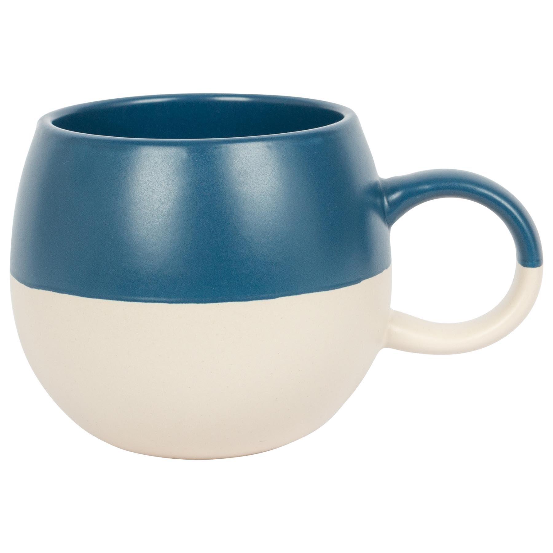 Nicola Spring Stoneware Mug - 340ml - Navy - Pack of 1 - Sphere Glazed Ceramic Coloured Mugs Kitchen Stoneware Latte Tea Cups Latte Colourful Coffee Cups for Tea, Hot Chocolate, Coffee