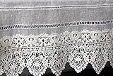 Gardine 100% Leinen aus EU Gardine Landhaus Leinen Shabby Chic Vintage Baumwolle Spitze 40Hx90B
