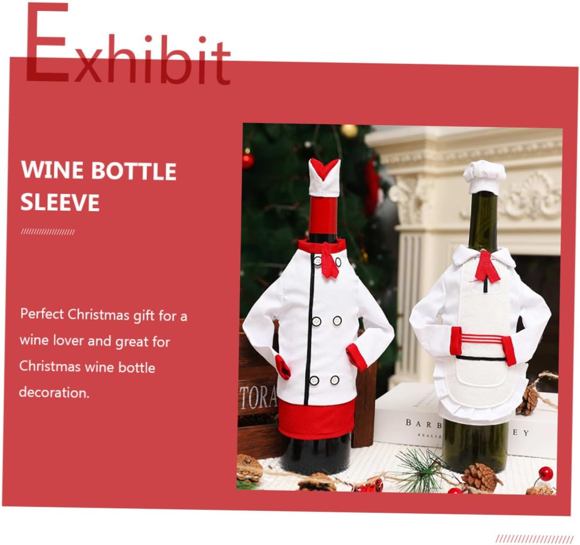 Xmas 2pcs Wine Bottle Sleeve Cloth Wrapping Cover for Christmas Decor