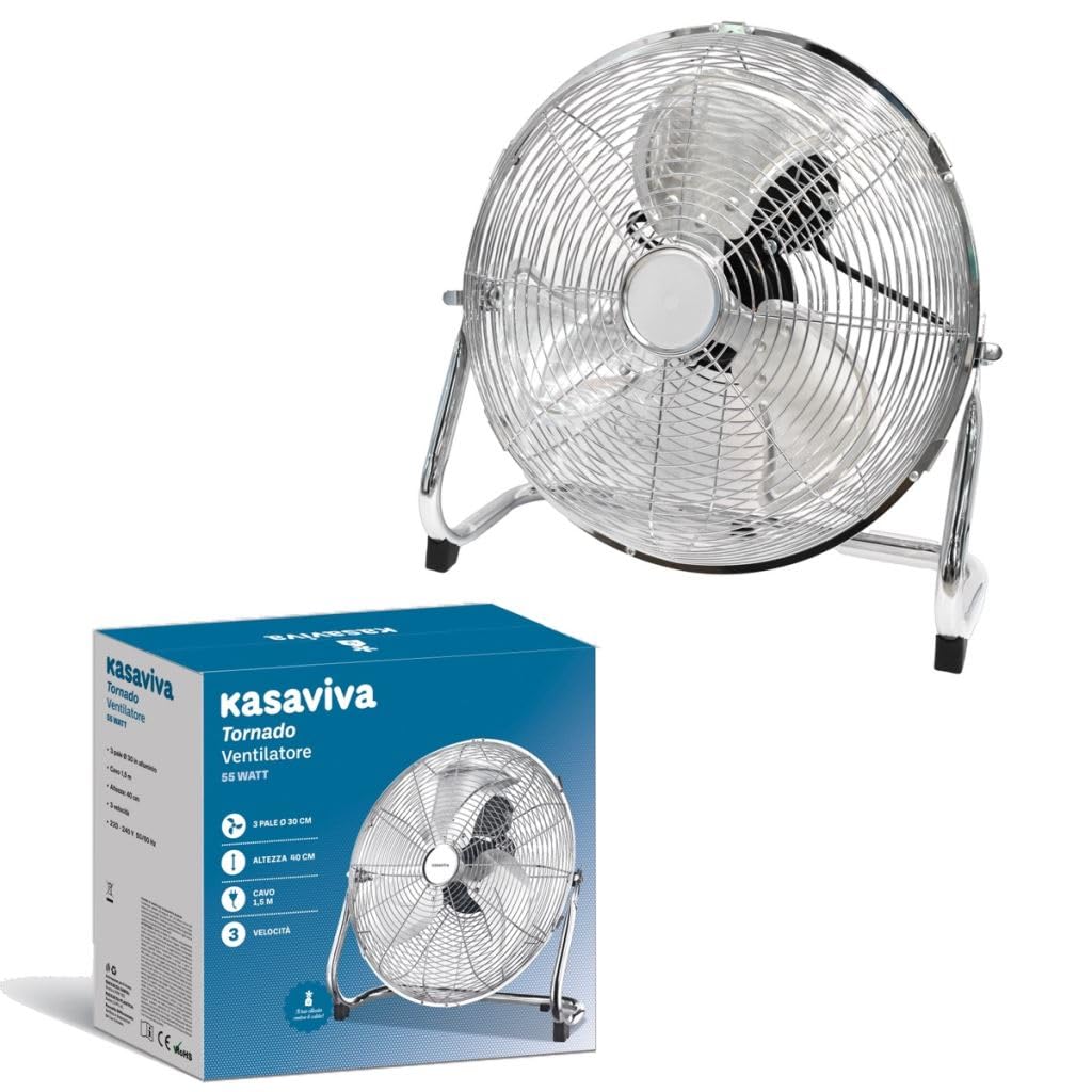 kasaviva Ventilatore da Terra Industriale Tornado 55 Watt
