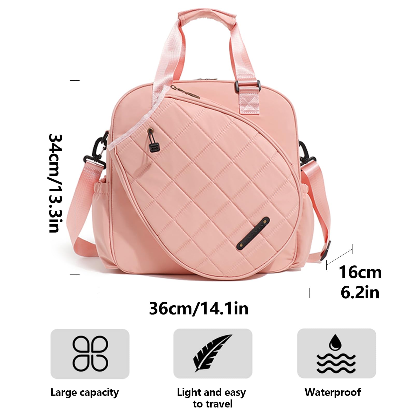 Tennisschlägertasche, große Kapazität, wasserdichter Tennisschling-Rucksack, tragbare Schlingentasche, Erwachsene für Badmintonschläger