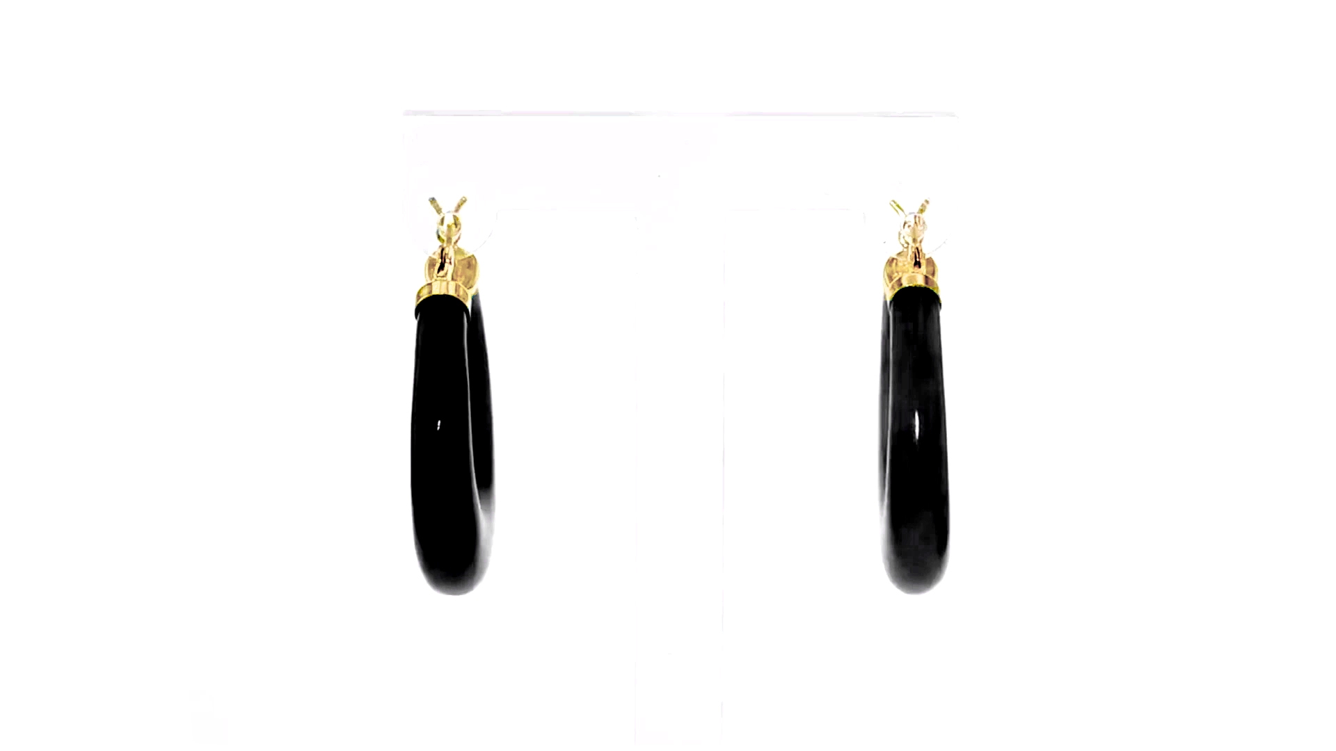 Amazon.com: Ross-Simons Black Onyx Hoop Earrings in 14kt  display picture 1