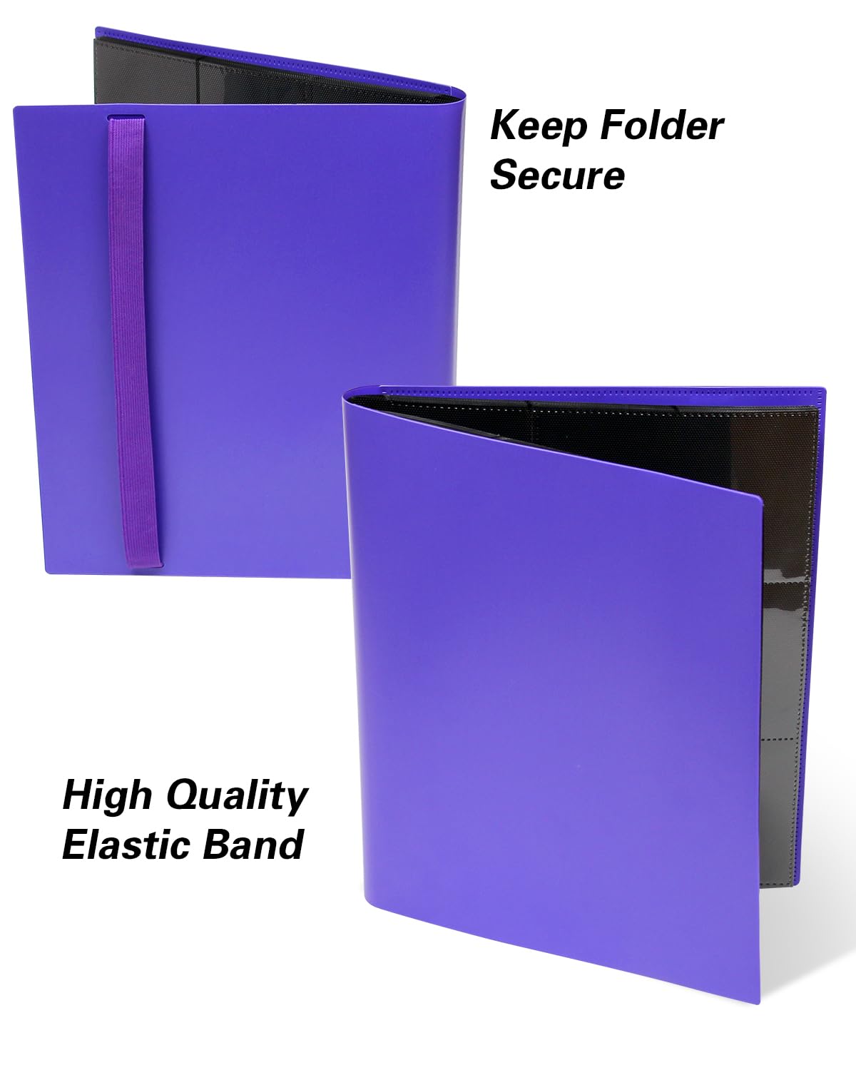 GEAoffice Carpeta de tarjetas de 9 bolsillos, 360 bolsillos para tarjetas estándar, carpeta de colección de tarjetas de carga lateral para MTG, TCG, tarjetas deportivas, (morado)