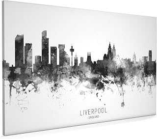 Liverpool England Skyline Box Canvas Print with City Name -11471