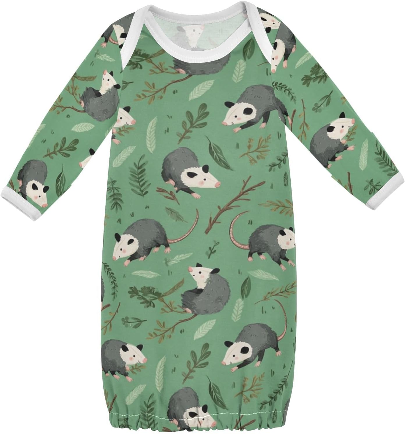 Baby Girls Boys Sleeper Gown Popcorn Buckets Long Sleeve Nightgown for Newborn 0-12 Months