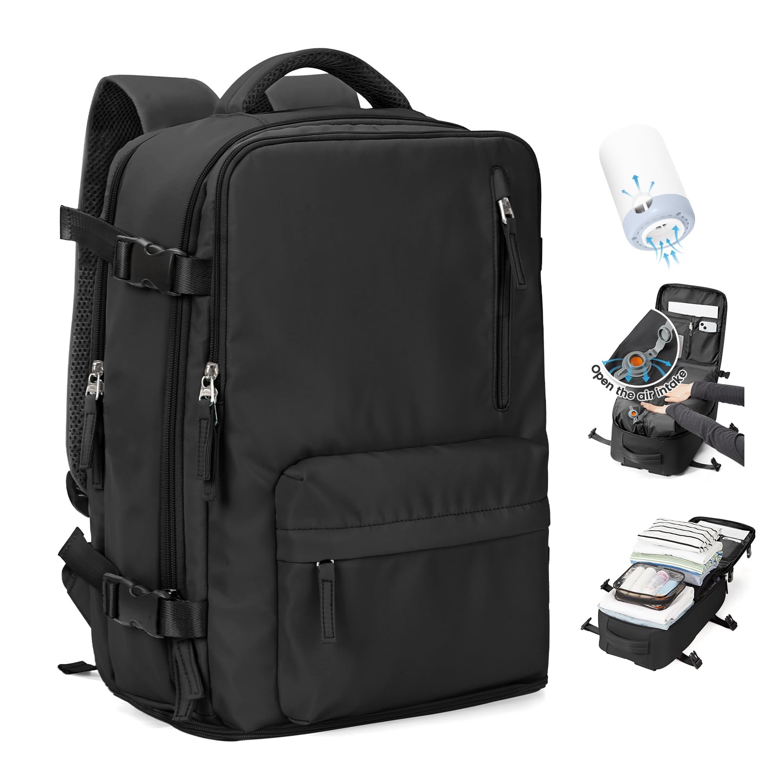 SZLX Zaino Ryanair 40x30x20 Sottovuoto Bagaglio a Mano 40x20x25 Donna Zaino da Viaggio 40x30x20 Wizzair Borse da Cabina per Easyjet 45x36x20 Uomo per Laptop 14 Pollici con Porta USB e Porta Scarpe