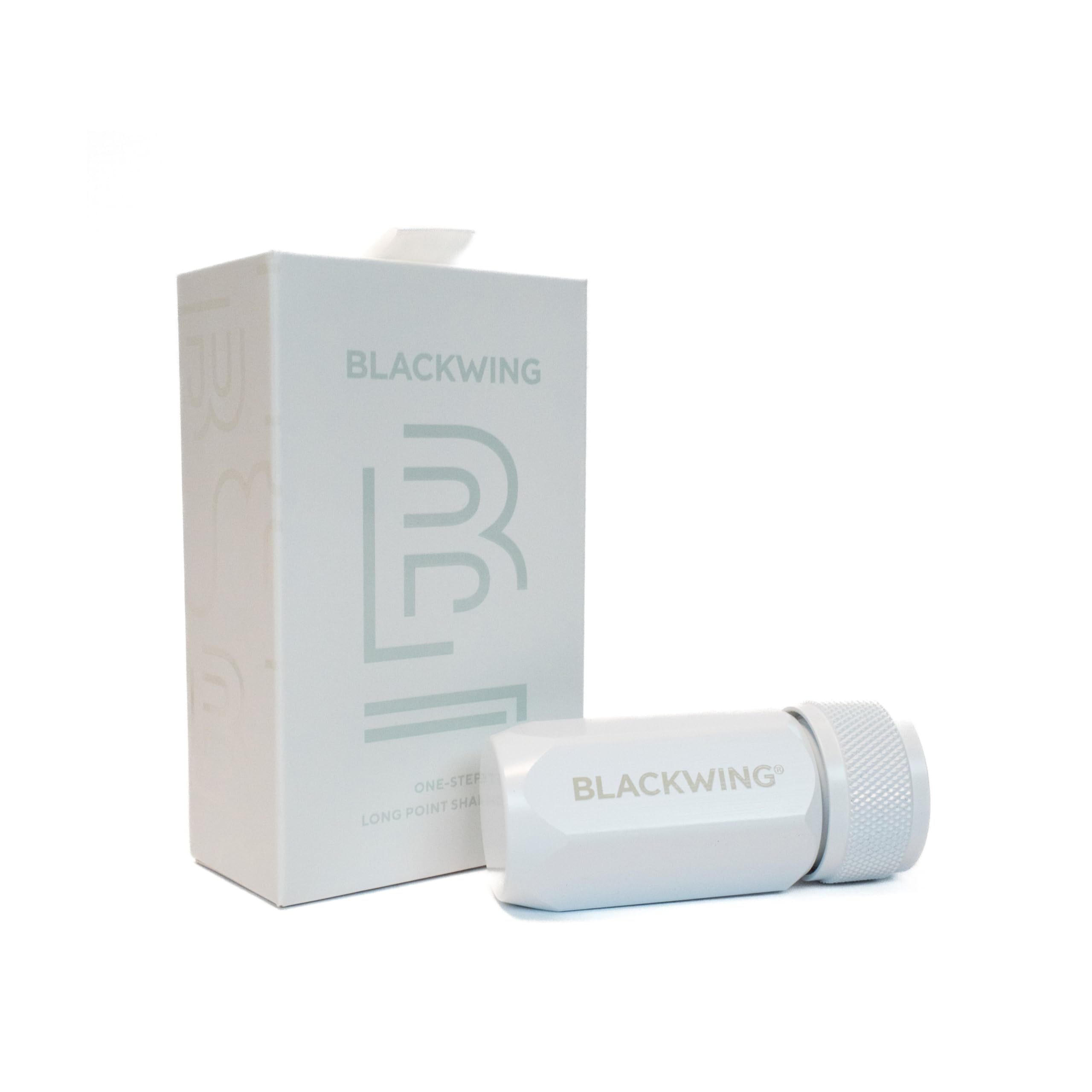 Blackwing One-Step Long Point Sharpener, German Steel Blade, Machined Aluminum, Compact Design, White