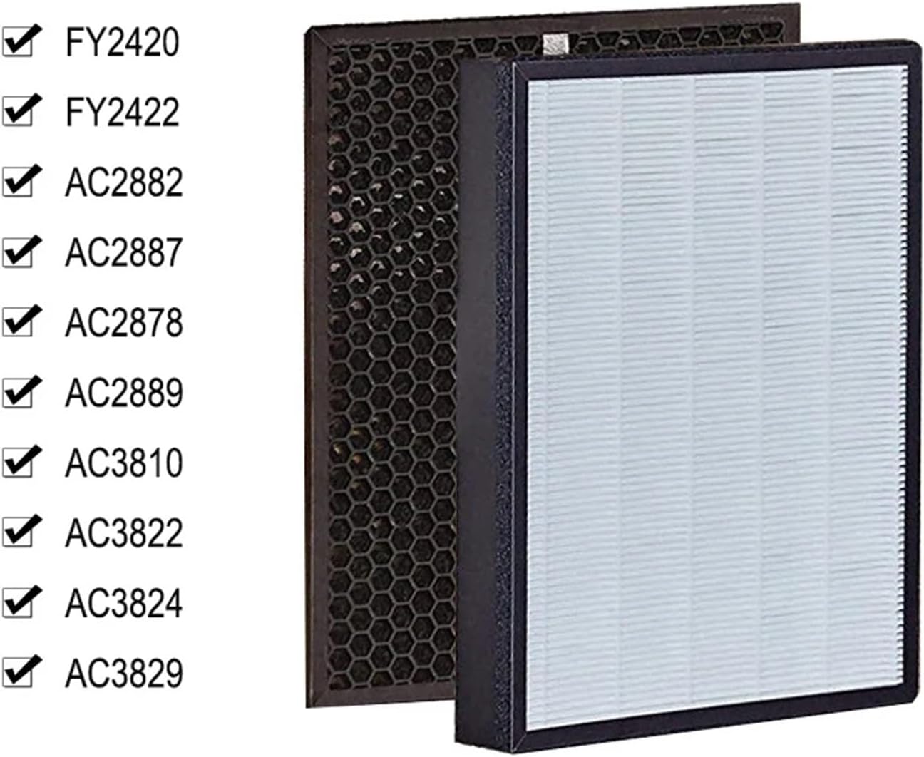 Compatible For Philips AC2878 AC2882 AC2887 AC2889 AC3810 AC3822 FY2420 FY2422. Air Purifier Filter(1pcs-a)