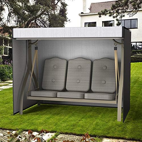 Garden Swing Cover, 3 Seat Hammock Cover Waterproof Windproof, Outdoor Swing Seat Cover Garden Patio Swing Hammock Sunshield Cover for Offering Indoor/outdoor Protection (Black, 220*125*170cm)