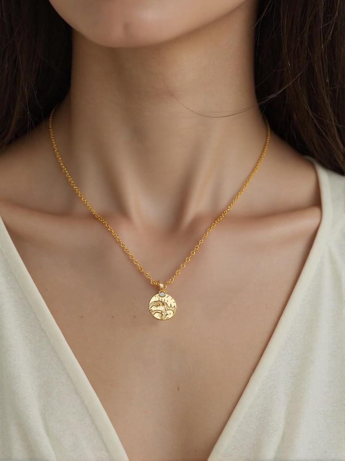 Gold Necklaces for Women 14K Gold Plated Dainty Adjustable Coin Pendant Necklace Gold Jewelry for Women Gift Trendy Stuff Jewelry Gifts - Image 5