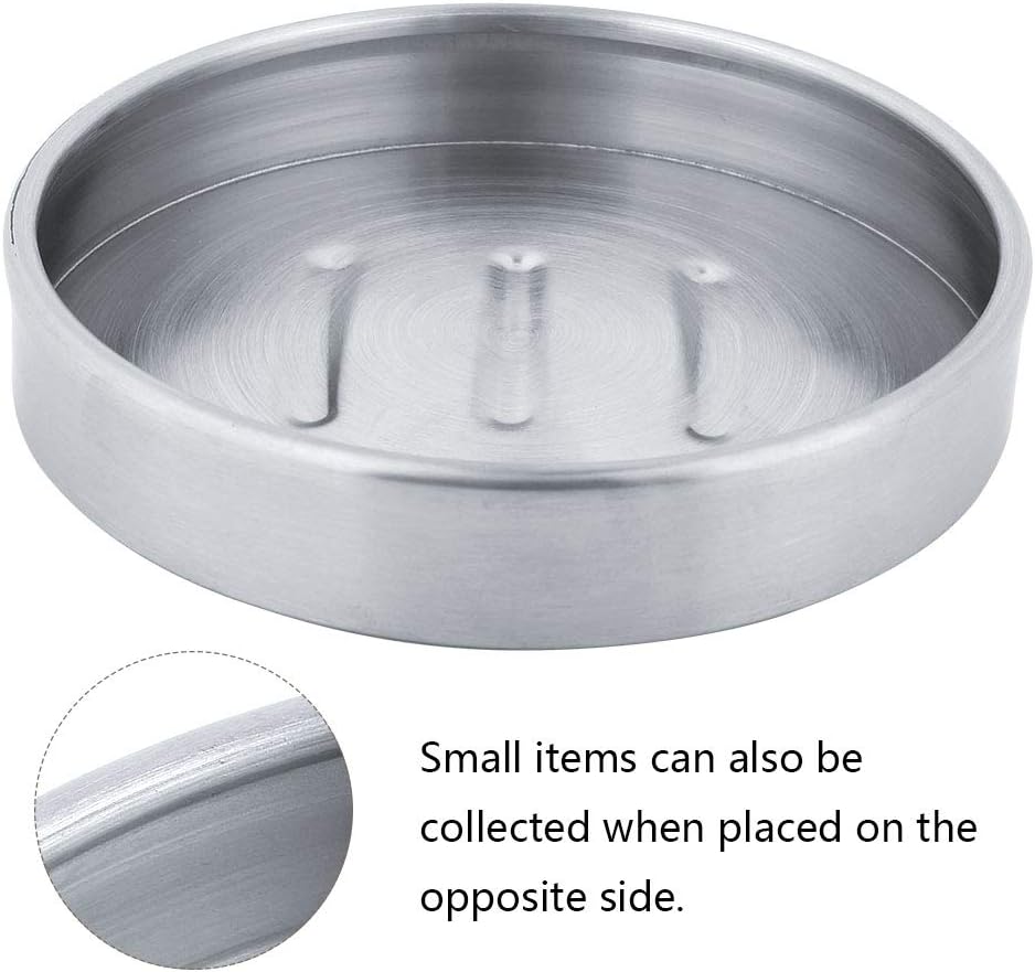 Hyuduo Case, Hand Dish Stainless Steel Round Holder Practical Tray for Most of Soaps or Sponge Storage Anti Study and Dishes