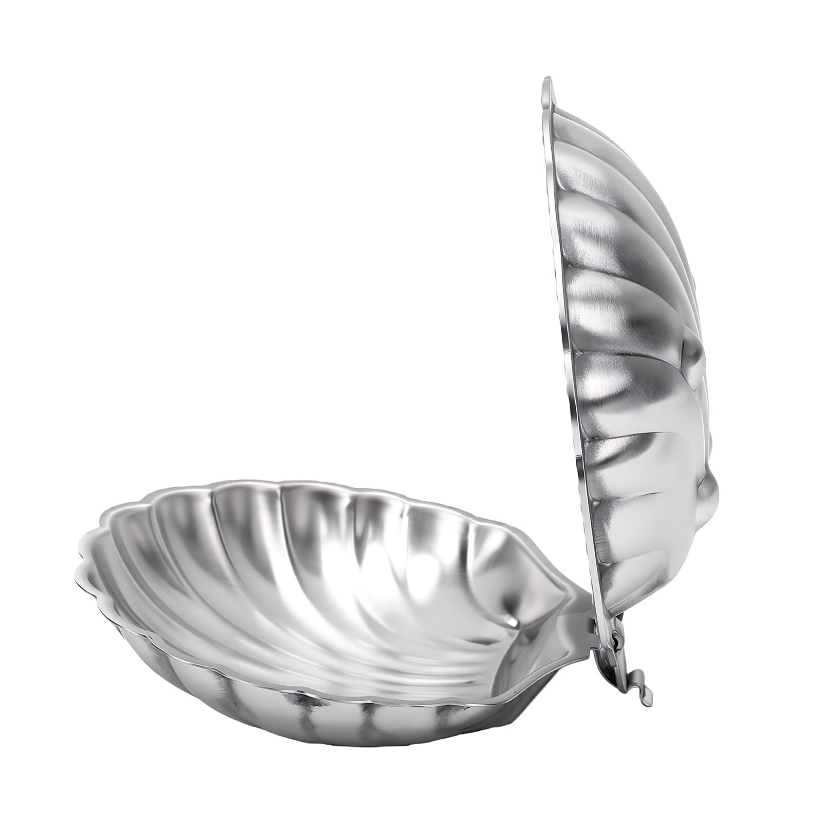 Plato de baratija de concha plateada AUNMAS bandeja decorativa vintage 4,7x4,7x2 pulgadas