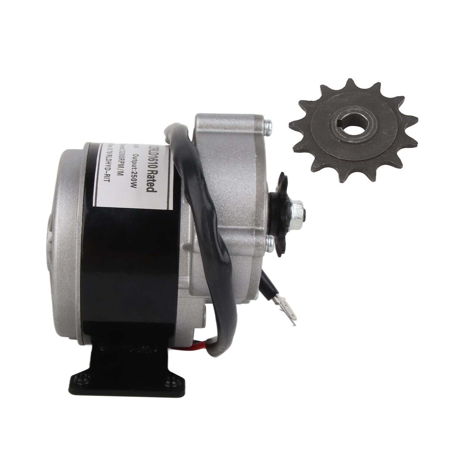 Motor Eléctrico de Reducción de Engranajes 24V 250W 3300RPM Piñón 13 Dientes
