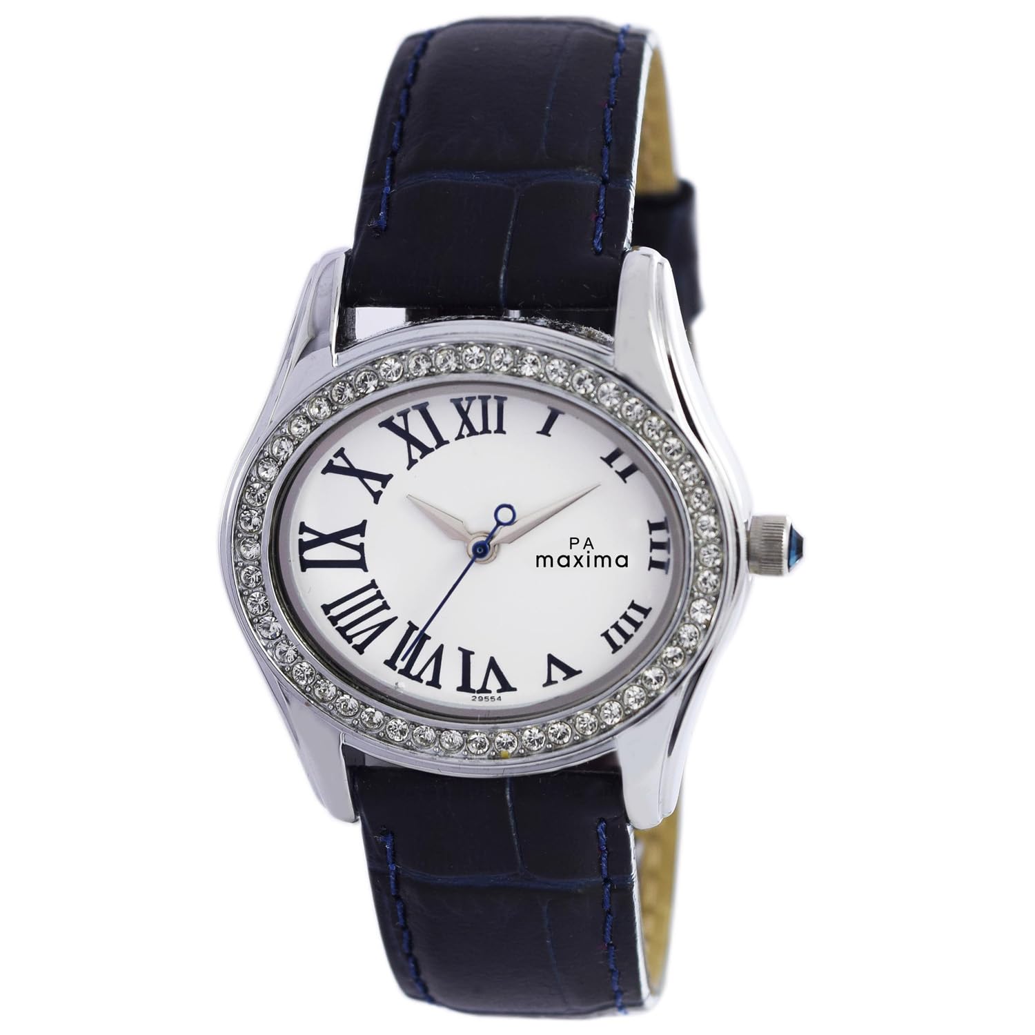 Maxima Brass Swarovski Attivo St Analog White Dial Womens Watch-29554Lmli, Band Color-Black (B00MWYIS3S) Amazon Price History, Amazon Price Tracker