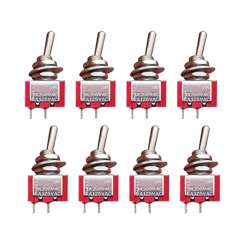 Mxuteuk - Mini interruptor de palanca en miniatura para consola de auto, encendidoapagado, encendidoencendido, (encendidoapagadoencendido) (se puede