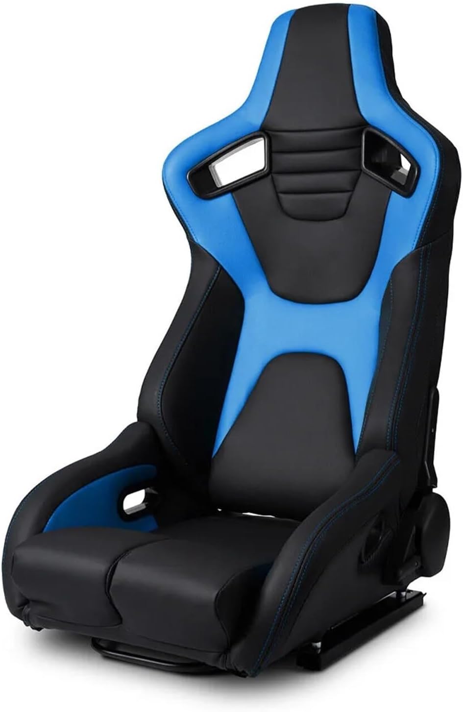 1Pcs Racing Seats Universal 90-180 Degree Adjustable Car Bucket 3D PVC Full WRAP Leather Seat With 1 Slider(Left brown)