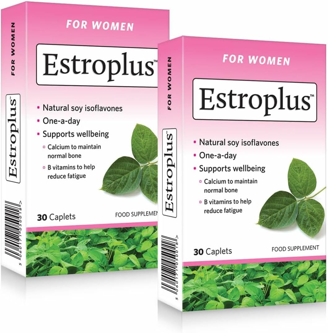 Estroplus (60 Tablets) – Film Coated Tablets with Soy Isoflavones, B Vitamins, Calcium, Selenium and Iodine to Support Everyday Wellbeing