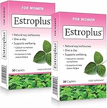 Estroplus (60 Tablets) – Film Coated Tablets with Soy Isoflavones, B Vitamins, Calcium, Selenium and Iodine to Support Everyday Wellbeing