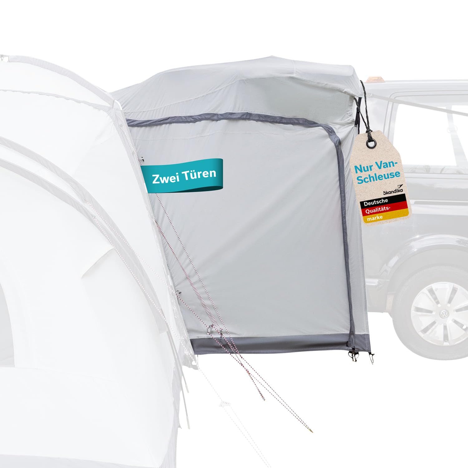 Skandika Pitea 4 Flex Protect Śluza samochodowa do namiotu kopułowego Van/SUV | namiot samochodowy z drzwiami przesuwnymi, przedsionek samochodowy minivan, słup wody 5000 mm, UPF 50+ | przedsionek